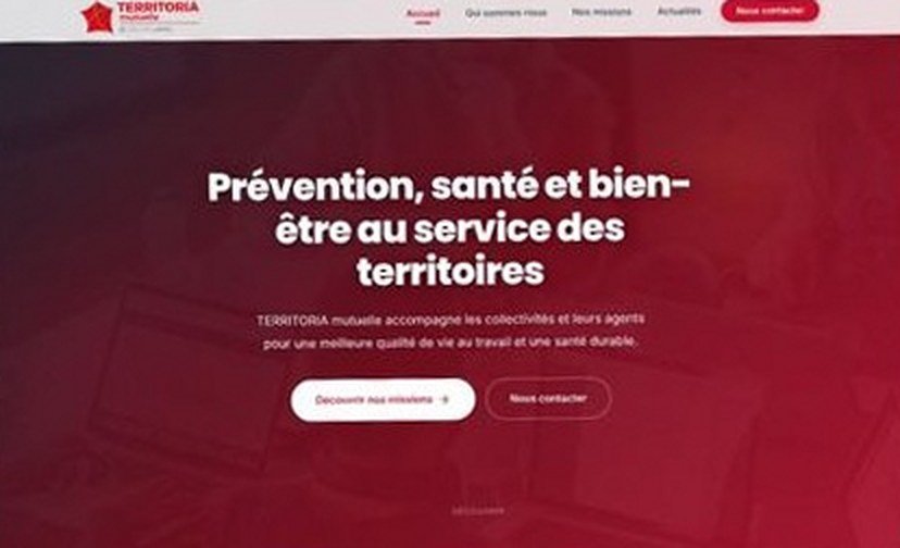 Page d’accueil du site Territoria Mutuelle